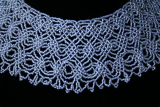 Closeup of the Beaded Lace Necklace