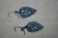 Beaded Leaf Earrings