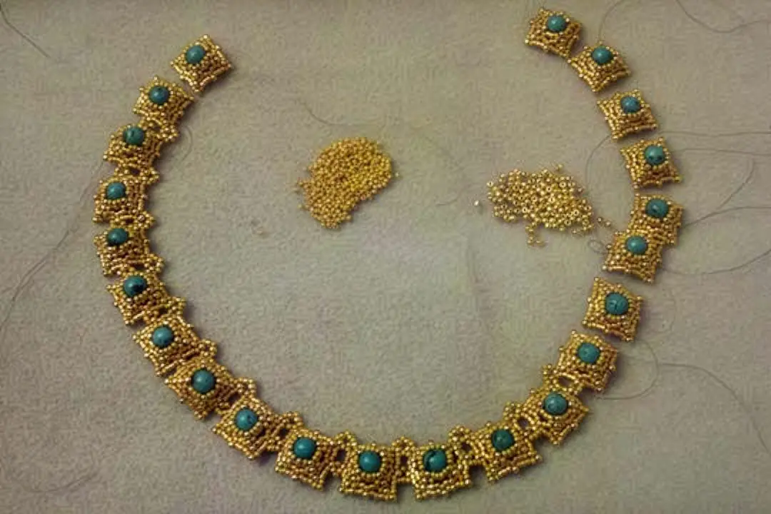 Volcanoes Beaded Necklace Layout